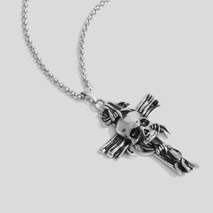 Cross Skull Pendant (Silver)