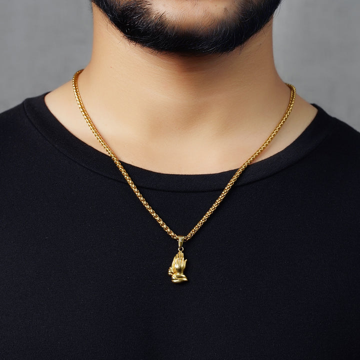 Praying Hand Pendant (Gold)