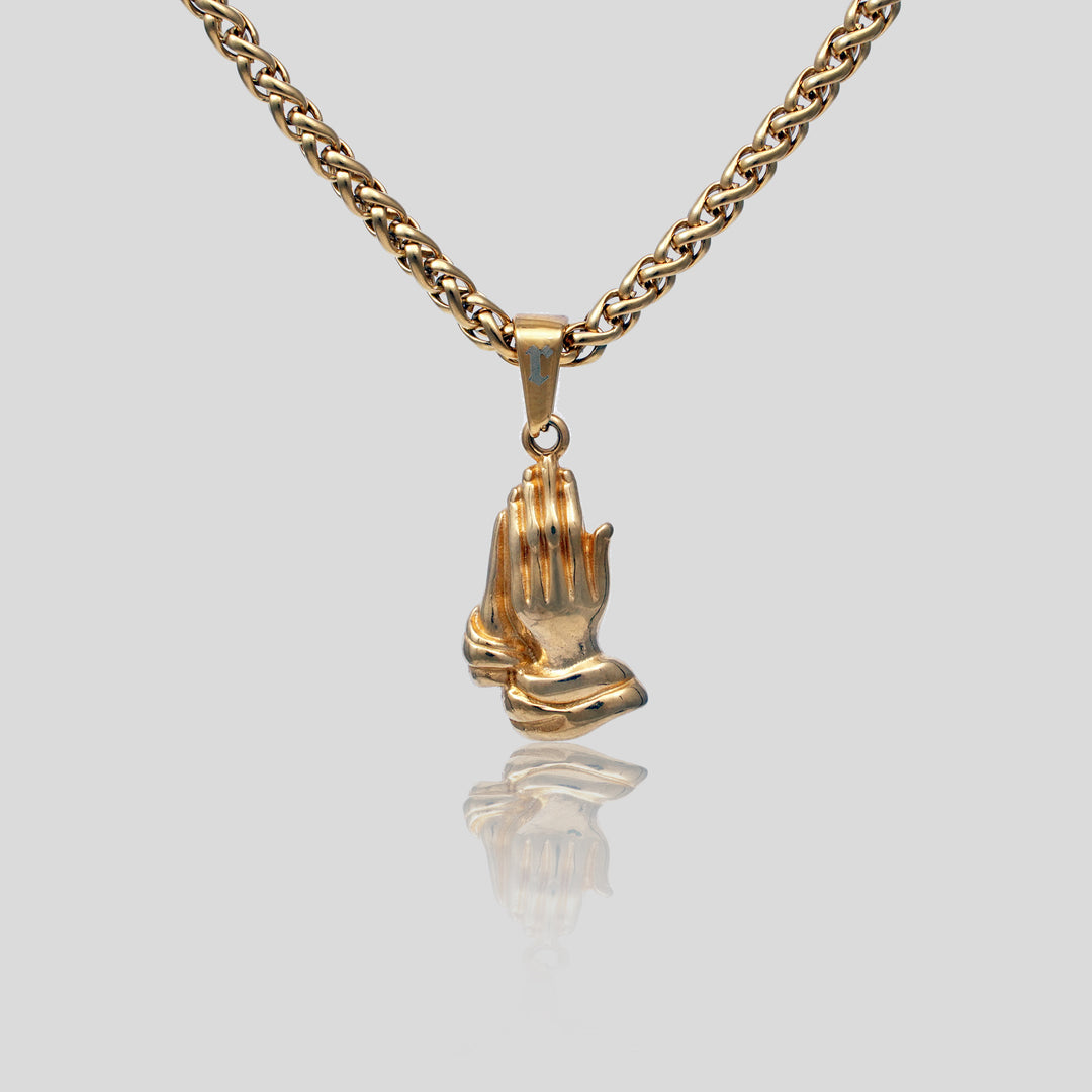 Praying Hand Pendant (Gold)