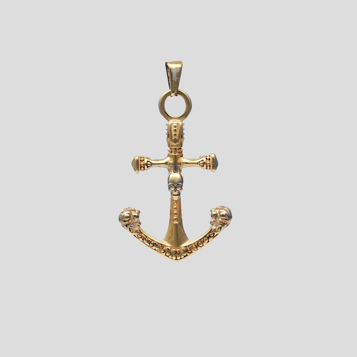 Skull Anchor Pendant (Gold)