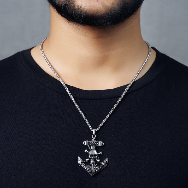 Skull Anchor II Pendant (Silver)