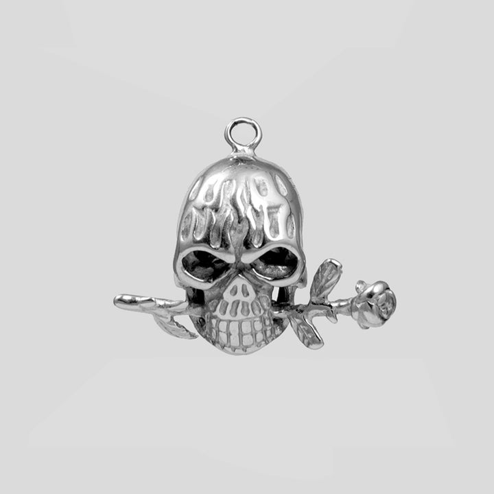 Skull & Rose Pendant (Silver)