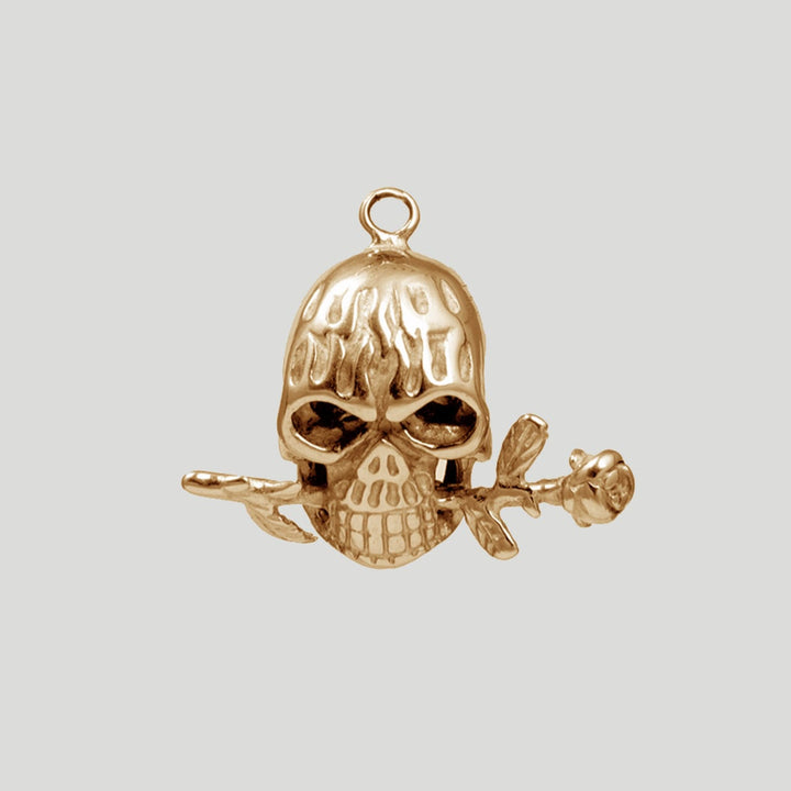 Skull & Rose Pendant (Gold)