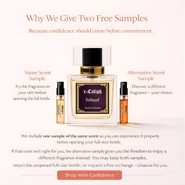 Enjoy two complimentary samples with every order