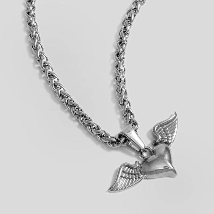 Wings & Heart Pendant (Silver)