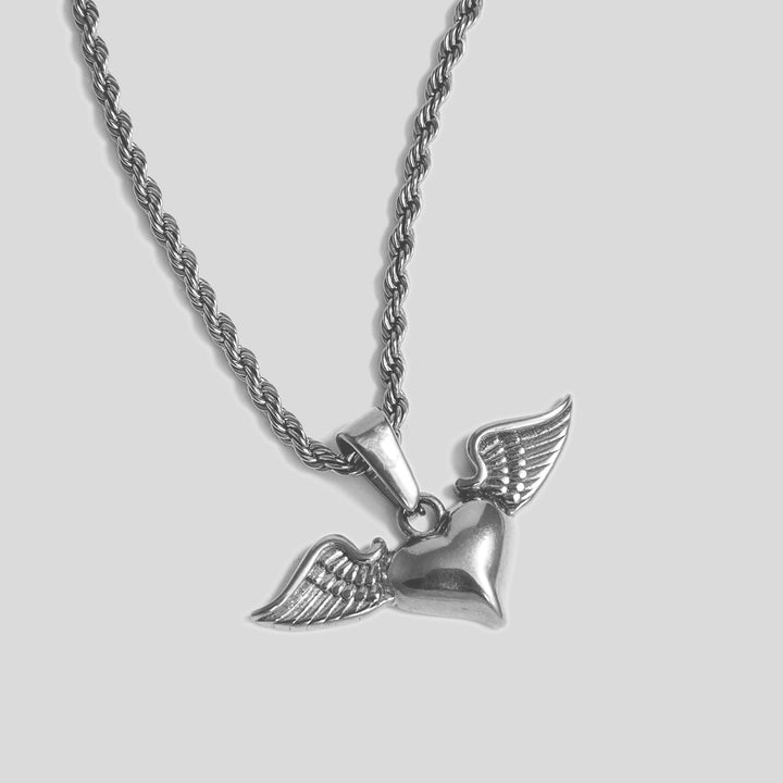 Wings & Heart - Rope (Silver)