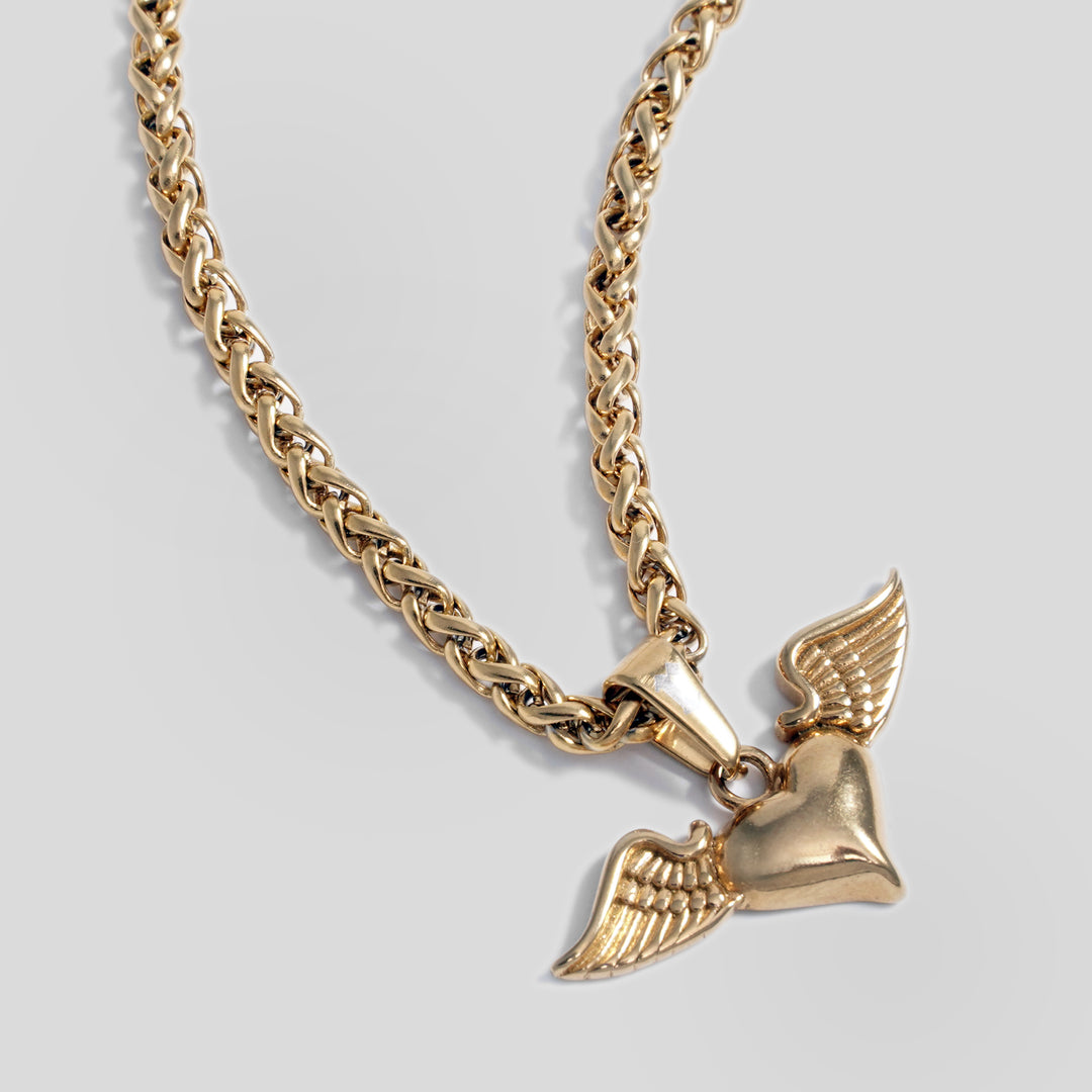 Wings & Heart Pendant (Gold)