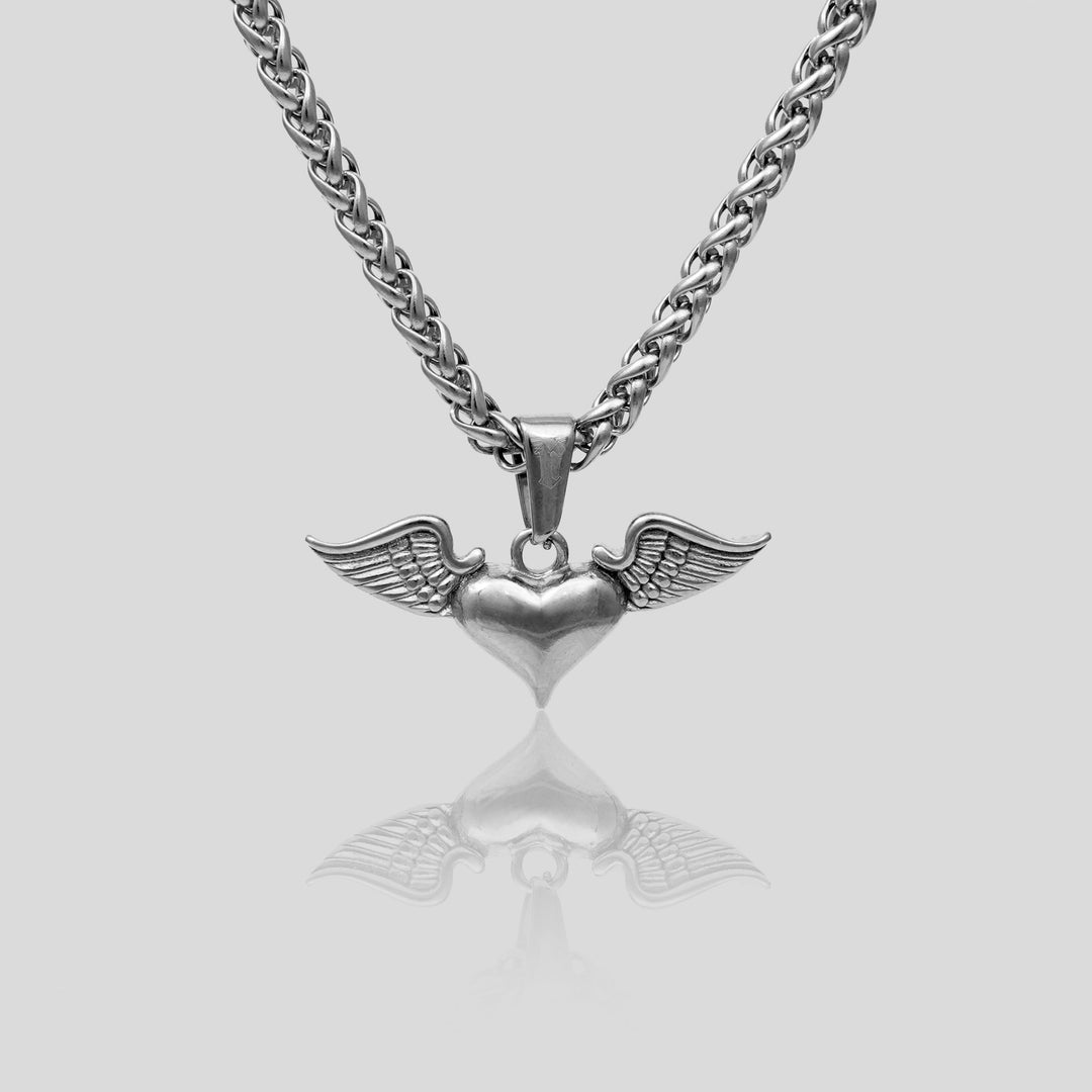 Wings & Heart Pendant (Silver)