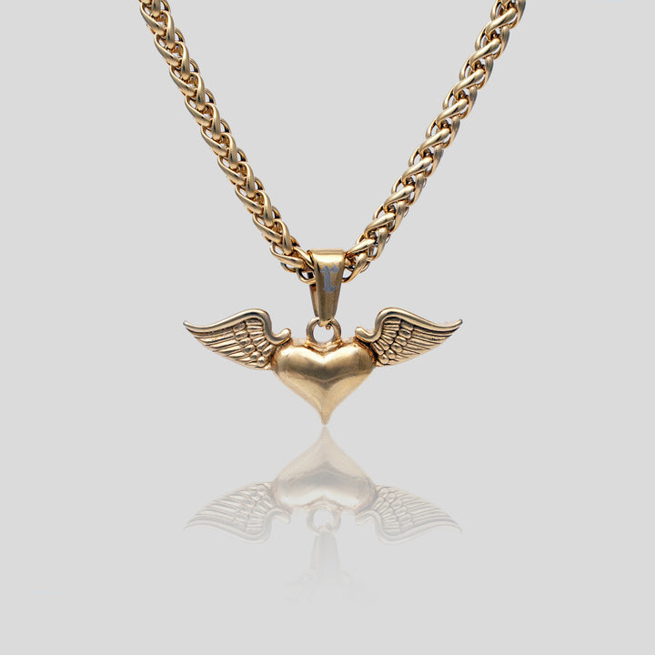 Wings & Heart Pendant (Gold)